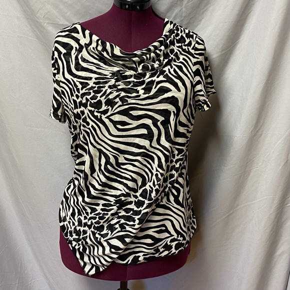 EMMA zebra print front wrap blouse - Picture 1 of 5